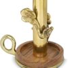 IAAH Wooden Leaf Candle Holder | Brass & Acacia Wood T-Light Stand | Decorative Metal Tealight Holder for Home, Dining Table, Living Room & Bedroom D?cor | Candlestick with High-Polished Finish