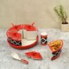 Unravel India Umrao Jaan Ceramic Handpainted pickel jar & Salt-Pepper Set