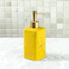 The Better Home 320ml Ceramic Soap Dispenser for wash Basin - Yellow | Elegant Design for Kitchen and Bathroom | Hand wash Dispenser Bottle