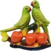 Ceramic Pair of Parrot | Ceramic Parrot Couple Figurine with Cherries | Home Decor (Piece of 1)