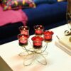 Market99 Red T-Lite Holder | Festive Gift | Best Gift for Festive D?cor | Festive Decoration |Candle Holder | Candles for Home Decoration |Matte Finish | Iron Material (Set of 1)