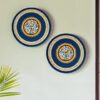 ExclusiveLane 'The Warli Tales' Terracotta Wall Plates for Home Decoration (8 inch, Set of 2, Blue)|Wall Plates D?cor Hanging Decorative Wall Plates for Decoration Wall Plates Sets Wall D?cor Plates
