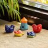 ExclusiveLane Ceramic Miniature Show Pieces for Home D?cor | 'Mini Animals' Handpainted Decorative Showpiece for Living Room Showcase Artefacts Curios Idol Figurine (Set of 5)