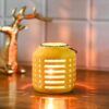 Market99 Yellow T-Light Holder for Festive Season and Diwali Decoration | Ceramic Lamp for Lighting, Wedding, Gifting, Christmas, and Home Decor | Tealight Holder