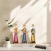 Handcrafted Rajasthani Women Musicians Art Show Piece (13.5x4) inches | Home Decor Items | Tabletop Decor | Set Showpiece Set of 3 | Gifting