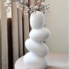 SPHINX Decorative Ceramic Vase for Flowers, Pampas Grass Vase, Vase for Money Plant Live Plants for Home, Office,Gifts- (Pebble Vase, Height- 8.5 Inches, White)