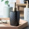 The Better Home Ceramic Soap Dispenser for wash Basin - Black | Kitchen Accessories Items | Handwash Dispenser Bottle