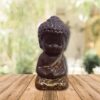 HAMLET Meditating Baby Buddha Monk Statue- Blue Color for Car Dashboard, Pooja Room, Gift Item and for Goodwill Decorative Showpiece - 8 cm (Ceramic) (Golden Color)