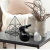XL Kitchen Ceramic Rabbit Figurines (Set of 2, Black and White)