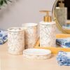 Market99 Ceramic Cylindrical Multicolor Bathroom Set of 4 | Includes Soap Dispenser, Toothbrush Holder, Tumbler & Soap Dish | Durable, Easy-to-Clean | Stylish Bathroom Decor