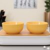The Earth Store Yellow Fringe Ceramic Bowl Set of 2, 550ML Each | Snack Bowl | Perfect for Christmas Gift | New Year Gift & Daily Use