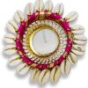 Design Handcrafted Round Tea Light Candle Holder - Exquisite Home, Office Decor Accent - Thoughtful Gift for Friends, Family - Perfect for Diwali, Christmas (Candle Rangoli Holder)