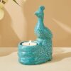 Home Centre Rylee Ivana Set of 2 Ceramic Peacock T-Light Holder