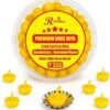 R Wellness ? Diya for Pooja Small Ghee Diya for Puja, 100 Pcs, Ghee Batti for Pooja, Festivals, Havans & Religious Rituals | Readymade Jyot batti | Easy to use Yellow