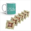 Family Shoping Happy Diwali Ceramic Coffee Mug with 6 Diyas Combo Pack Hamper, Green