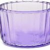 OGGN Glass Ribbed Tealight Holder Set/T-Light Holder for Diwali Decoration Items, Purple (Small, Pack of 4)