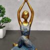 ZART Lady Yoga Poses Showpiece for Home Decor Showpiece, Lady Yoga Posture for Home Shelves Decorative Item (Set of 3, Multicolor)