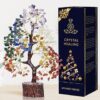 PREK Seven Chakra Crystal Tree Showpiece Good Luck Home Decor Living Room Decoration Items, Wedding Gift for Couples, Feng Shui Bonsai Money Tree of Life for Positive Energy, 11 inch Size, Multicolor