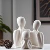 THE SACRED GIFTS Abstract Thinker Men Statues | Ceramic Elegant Modern Art Showpiece for Home Decor | Perfect for Living Room | Bedroom | Office | Bookshelf & Table Centerpiece (Set of 3, White)