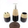 Skywalk Ceramic Bathroom Set of 4 Pcs - Soap Dispenser, Beaker/Tumbler, Soap Dish, Brush Holder