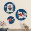 WOODHANG Set of 3 Decorative Wall Plates with Pichwai Cow and Shrinathji Motifs|Wall Art for Living Room, Spiritual Décor|Living Room Wall Decoration|Décor Items|Gift Items