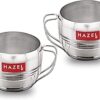 HAZEL Stainless Steel Tea Cup | Steel Chai Tea Coffee Cup Mug 170ml Each, Set of 2
