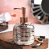 Market99 Ceramic Spiral Soap Dispenser for Bathroom (420ml) | Handwash Bottle for Kitchen and Wash Basin | Luxury Skin & Bathing Accessories | Rose Gold Refillable Soap Pump