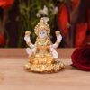 Collectible India Ceramic Laxmi Idol Statue, 2 x 2 x 2 Inches, Gold & White (LMAS109)