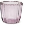 OGGN Glass Ribbed Tealight Holder Set/T-Light Holder for Diwali Decoration Items, Purple (Medium, Pack of 4)