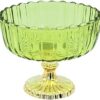 Glass Fruit Bowl | Fruit Bowl Cum Candle Holder | Diwali Gift | Christmas Candle Holder| Diwali Decoration |Dining Table Decorative Items (Pink,Blue,Green 6",8",11") (Green)