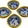 Natriel Handmade Blue Pottery Diya Diyas Earthen Assorted Colorful Diwali Decoration Puja Handpainted Home Indoor Outdoor Design Handmade Mix Color (Design-01)