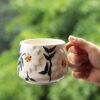 Kawai Homes Ceramic Handcrafted Cups for Coffee Chai Tea - Microwave and Diswasher Safe (Sunflower Mug), 300 ml