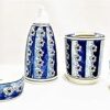 YOUR LOCAL STORE_Colorful Pottery Bathroom Set (Pack of 4) Blue Flower Strings