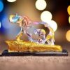 SAUDEEP INDIA Resin Elephant with Baby Elephant Idol and Figurine for Home Decor | Feng Shui Vastu Statue | Decorative Animal Showpiece | Housewarming Gifting | Wedding Gift Item(11x4x8 Inch)