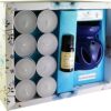 Arvedikas Premium Aroma Diffuser Set Fragrance Gift Hamper Combo Pack/Premium Scented Oil 10ML / 1 Oil Burner / 8 Tea-Light Candles/Home Fragrance/Festive Special Diwali Gift Item (SANDALWOOD)
