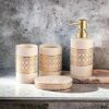 JD Enterprise Ceramic Bathroom Set – Italian 4 Piece Bath Accessories Set with Soap Dispenser, Toothbrush Holder, Tumbler & Soap Dish – Modern Décor for Home & Gift Bathrooms, White (JD-BS-798-White)