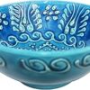 TurkCeramics by Omkar Internation Hand Painted Turkish Handmade Ceramic Firuze Bowl for Decoration Serving Snacks, Fruits, Salad and Gifting (15cm, Blue)