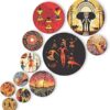 Wooden Wall Hanging For Home Décor, Set of 11, Living Room, Bedroom, Office Decoration (Rajasthani)