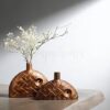 Glimpse Homes Ceramic Bud Vase Set | Gorgeous Copper Brown | 7.5 inch and 5.5 inch | Flower Vases