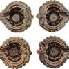 Set of 4 Ceramic Festival décor Diya – Traditional Lighting Diya – Handmade Ceramic Diya for Home & Diwali Decoration – Pooja /Temple décor Diya – Oil Diya