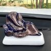 AFTERSTITCH Ganesh Idol for Car Dashboard Accessories Ganesha Murti Puja Room Ganpati Ji Statue Showpiece for Home Interior Decoration Garden Entrance Door Gifting (Golden Orange)