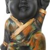 AFFINITY Smile Monk Statue for Home Decorative Showpiece, Selfi Buddha Showpiece for Living Room Decorative, Feng Shui Showpiece for Home Decor Item (Multicolor) (Victory)