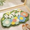 Roseate Happy Super Soft Anti-Skid (40x60 cm) Super Absorbent Mats Microfiber 2000 GSM Mat for Bathroom/Kitchen/Door Mats for Home/Floor Mat (Green) Pack of 1