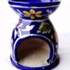 Shiv Kripa Blue Art Pottery Ceramic Ethnic Diwali Floral Decorative FestiveCandle Diffuser