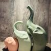 SAMS Collection Home D?cor Elephant Family Matte Finish Ceramic Figurines - (Set of 3, Matte Grey Green & Pink)