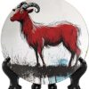 THE QUIRKY HOME A Fiery Creature Decorative Ceramic Wall Plate for Wall D?cor | Painting Home D?cor, Living Room, Bedroom, Office, Gift (8 Inch), D No-190