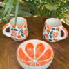Orange Days Coffee Mugs & Snack Bowl Combo (Set of 3)