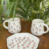 3D Cherry Coffee Mugs & Snack Plate Combo (Set of 3)