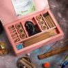Vaidibhyo? Luxury Gift Box of Mixed Incense Products of Rose (60 Agarbatti, 30 Dhoop, 30 Cones) & 6 Dhuna Havan Cups | Zinc Metal Ramlalla | Best Diwali Gift for Personal & Corporates | 3 Free Stands