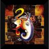 SAF Ganesha UV Coated Home Decorative Gift Item Frame Painting 12 inch X 12 inch SANFO89(Multicolor)